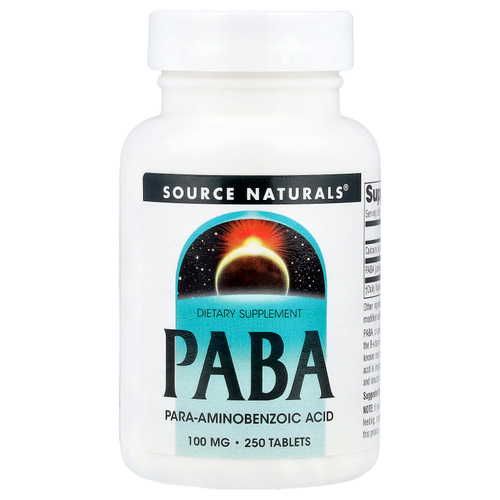 Source Naturals, ПАБК, 100 мг, 250 таблеток