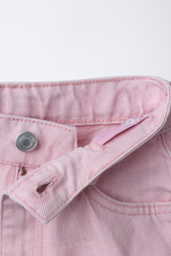 ZARA ДЖИНСЫ BARREL, РОЗОВЫЙ