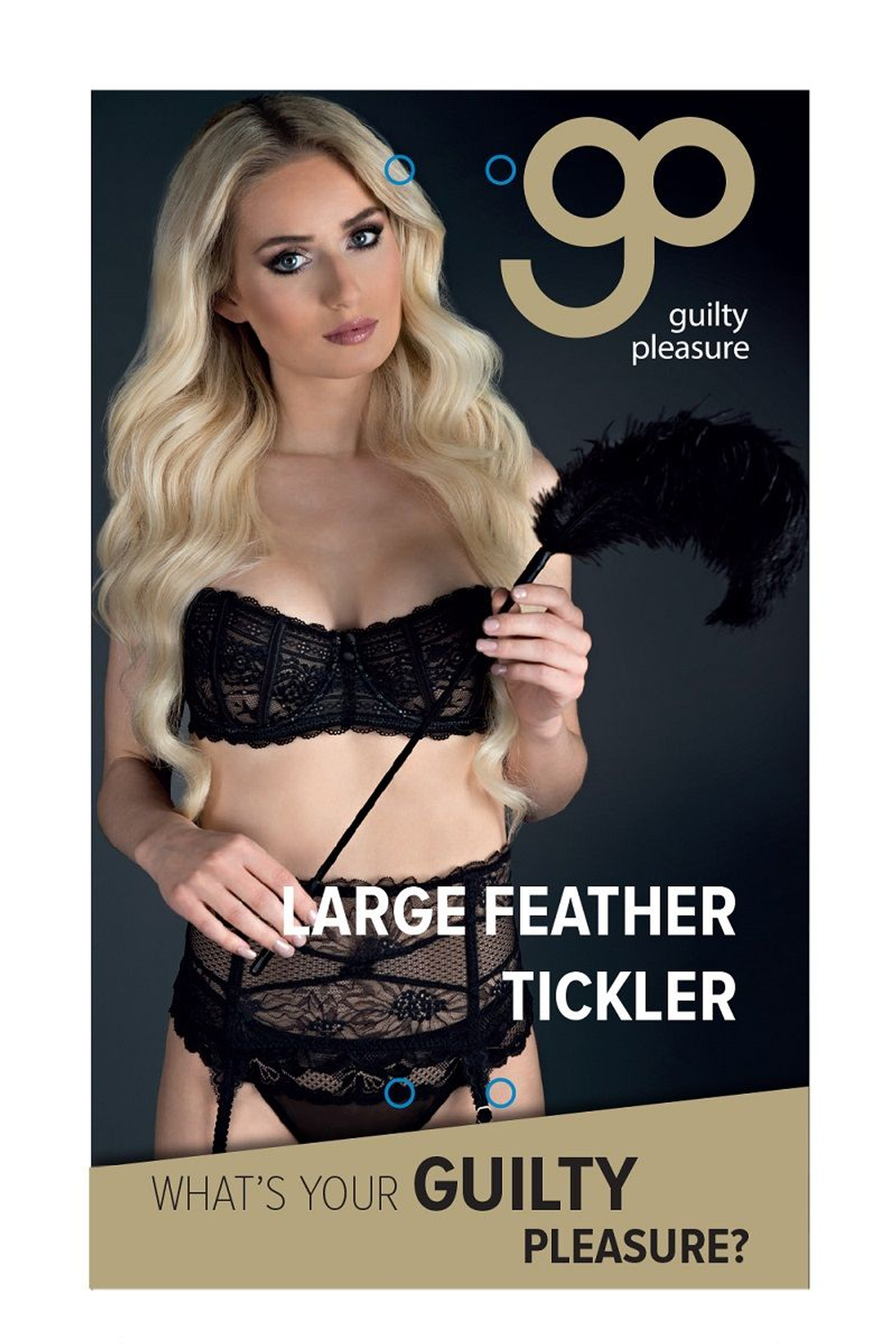Стек с большим чёрным пером Large Feather Tickler - 65 см. (Цвет: черный)