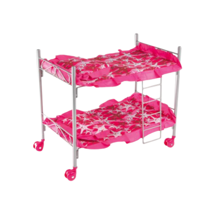 Кроватка двухэтажная Buggy Boom Loona, темно-розовый со звёздами