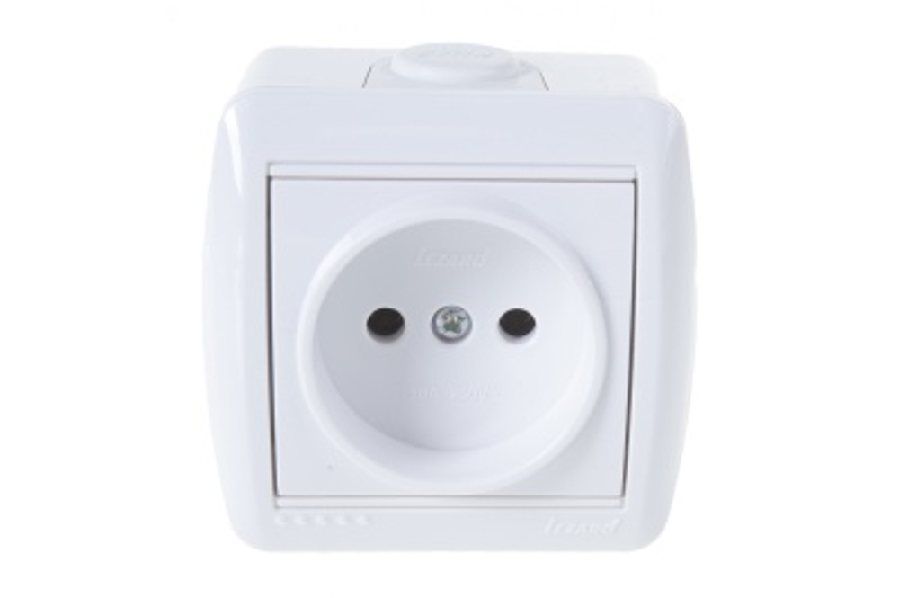 Розетка 1 местная LEZARD Ната белая б/з керамика