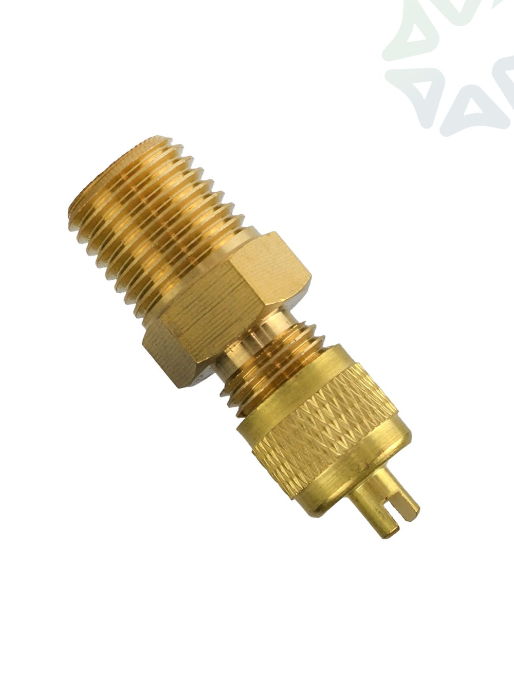 Штуцер-адаптер M1/4" SAE x M1/4" NPT с золотником и колпачком