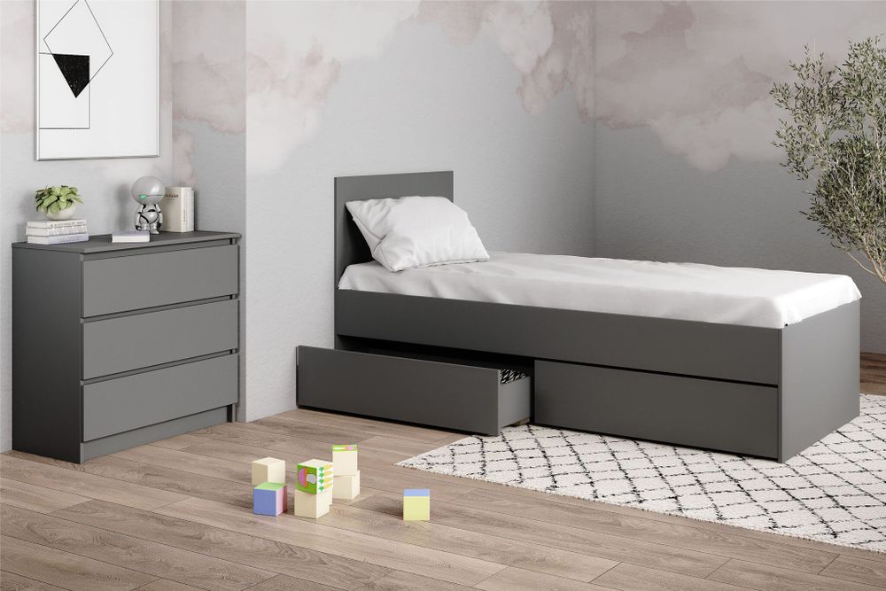 МС Мори Кровать КРМЯ 900.1/1 (МП) Графит