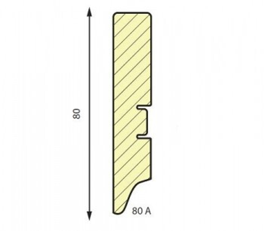 Плинтус МДФ Aberhof Art 801 под покраску 16x80х2400 мм