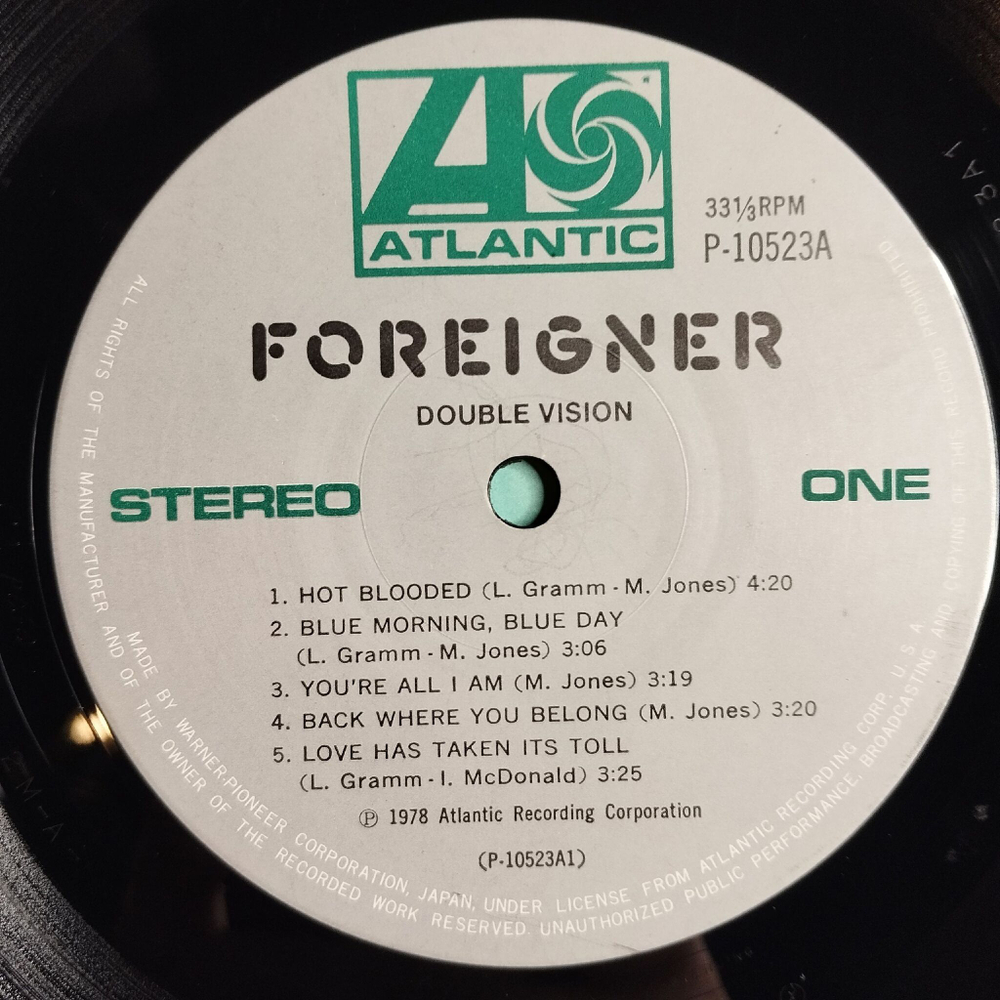 Винтажная виниловая пластинка LP Foreigner Double Vision (Japan 1978) (Obi Copy) Tramontane