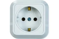 Розетка Makel Siva Ustu с заземлением накладная белый 03676
