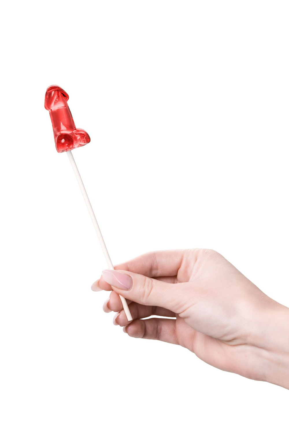 Набор из 2 мини-леденцов в форме члена со вкусом виски (Цвет: красный)