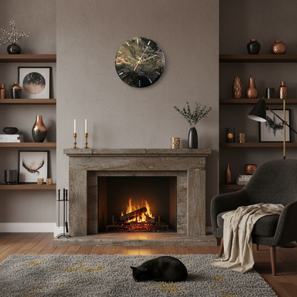 🕒 Часы настенные из эпоксидной смолы 30 см «Космическая бездна»