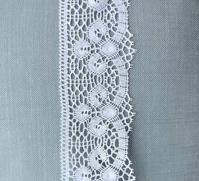 Кружево натуральное однотонное 100% хлопок ш-8см Италия