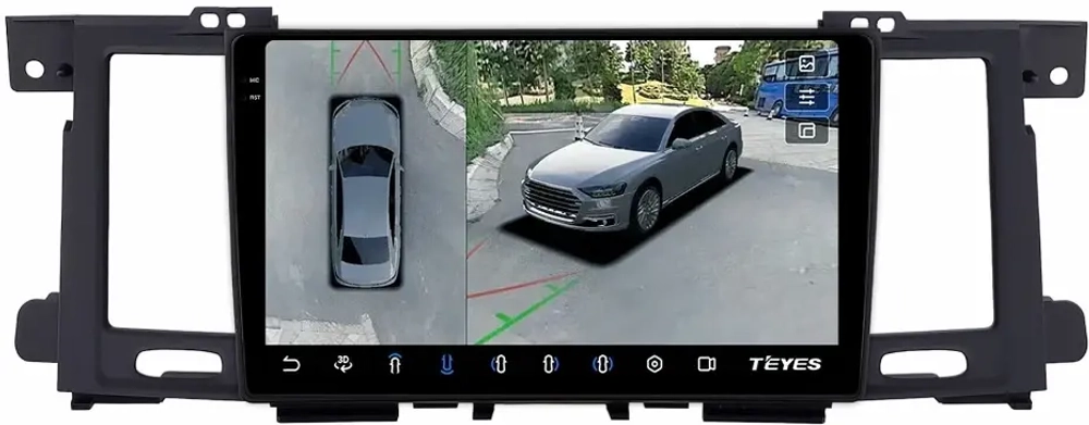 Магнитола Nissan Patrol Y62, Infiniti QX56/QX80 2010-2017 (поддержка Bose и 360, рамка тип 1) - Teyes CC3-2K-360 на Android 10, 2K QLED, 6Гб+128Гб, CarPlay, 4G SIM-слот, 4 камеры в комплекте
