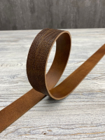 Ременная заготовка Lizard Oliva Brown (3,2+ мм), цв. Коричневый