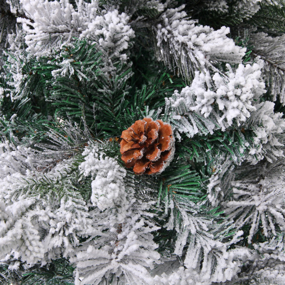 Елка «Заснеженная принцесса» 150 см, ПВХ, леска, резина с белым напылением (559 веток)