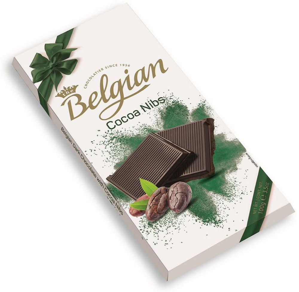 Шоколад Бельгиан Темный шоколад с кусочками какао-бобов 72% какао / The Belgian Dark Chocolate with Cocoa Nibs 72% cocoa 100г
