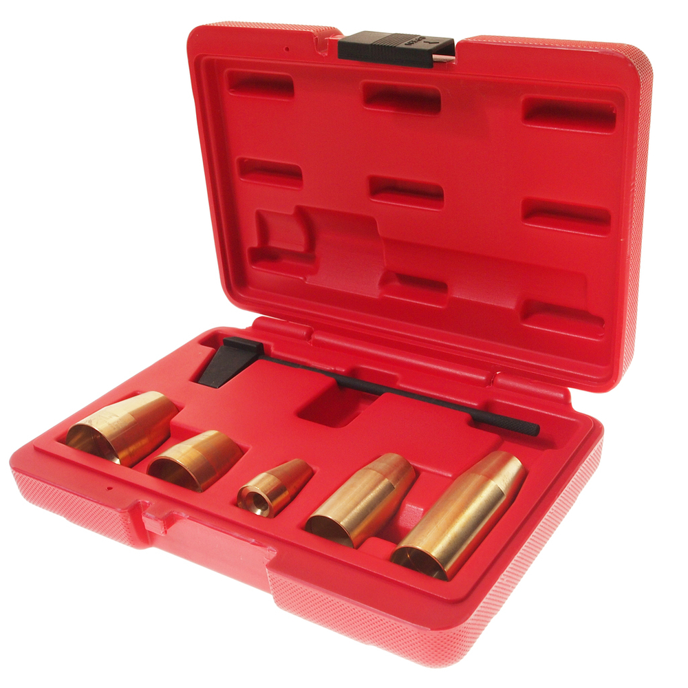 JTC-4509 - Набор инструментов для монтажа форсунок (VW AUDI SKODA PORSCHE) JTC - 
Предназначен для установки насос-форсунок и уплотнительных колец к ним.
Инструмент предотвращает повреждение ГБЦ и насос-форсунок.
Применение: VW Phaeton and Touareg для 2003 г.в., Т5 для 2004 г.в. (5 и 10- цилиндровыми дизельными двигателями). Touareg для 2004 г.в. Audi A3 для 2004 г.в. (4-цилиндровыми/4-клапанными дизельными двигателями).