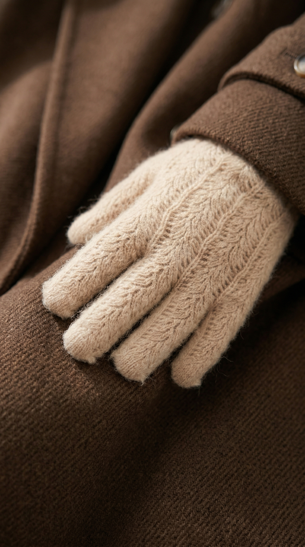 Перчатки пуховые ПЧ012-08 бежевый