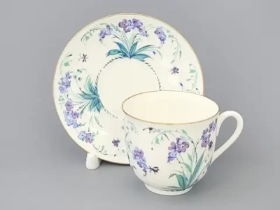 Чашка с блюдцем кофейная 180 мл форма Ландыш рисунок Незабудки арт. 81.10781.00.1