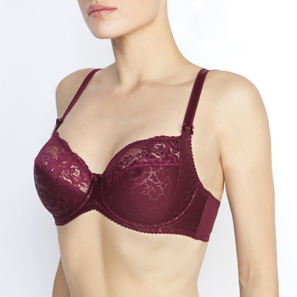 Бюстгальтер с мягкой чашкой с эффектом тиснения (Размер: 90E) (Цвет: пудровый)