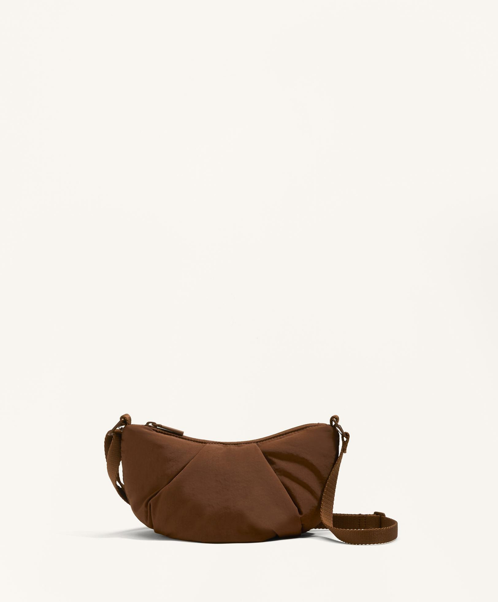 OYSHO Стеганая мини-сумка с плечевым ремнем, кофейный