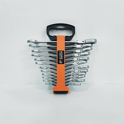 Набор комбинированных ключей с трещоткой и шарниром 8-22 мм 12шт YOFE