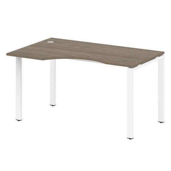 Metal System Стол криволинейный левый на П-образном м/к БП.СА-2 (L) Вяз Благородный/Металл Белый 140