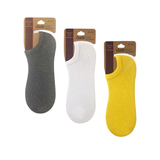Носки-невидимки мужские набор 3в1 (серые, белые, желтые)  DARKZONE DZCP3107