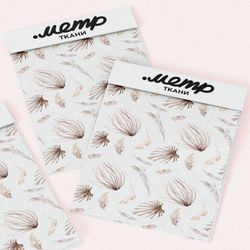 Ткань поплин растения минималистичные