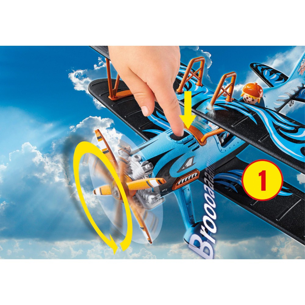 Игровой набор Playmobil 70831 Воздушное каскадёрское шоу Биплан Феникс 70831 45 деталей — фото 6