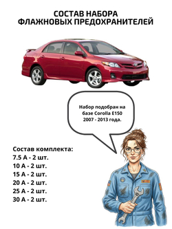 Набор предохранителей для Toyota Corolla E150 COR1