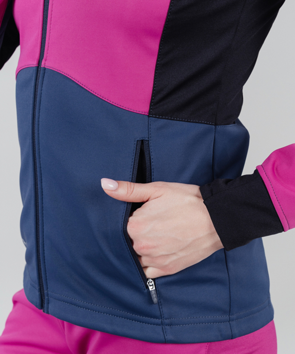 Куртка разминочная NORDSKI PRO Fuchsia/Blue, женская, NSW568328