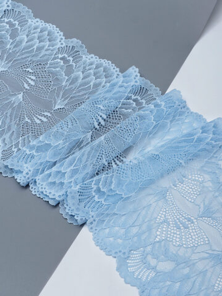 Эластичное кружево для белья цвет нежно-голубой ширина 22 см