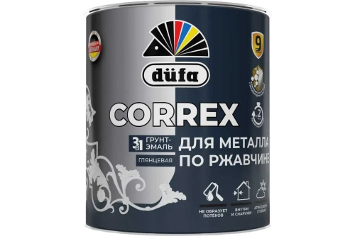 Грунт-эмаль Dufa CORREX 3 в 1 для металла по ржавчине RAL-3011 красно-коричневый