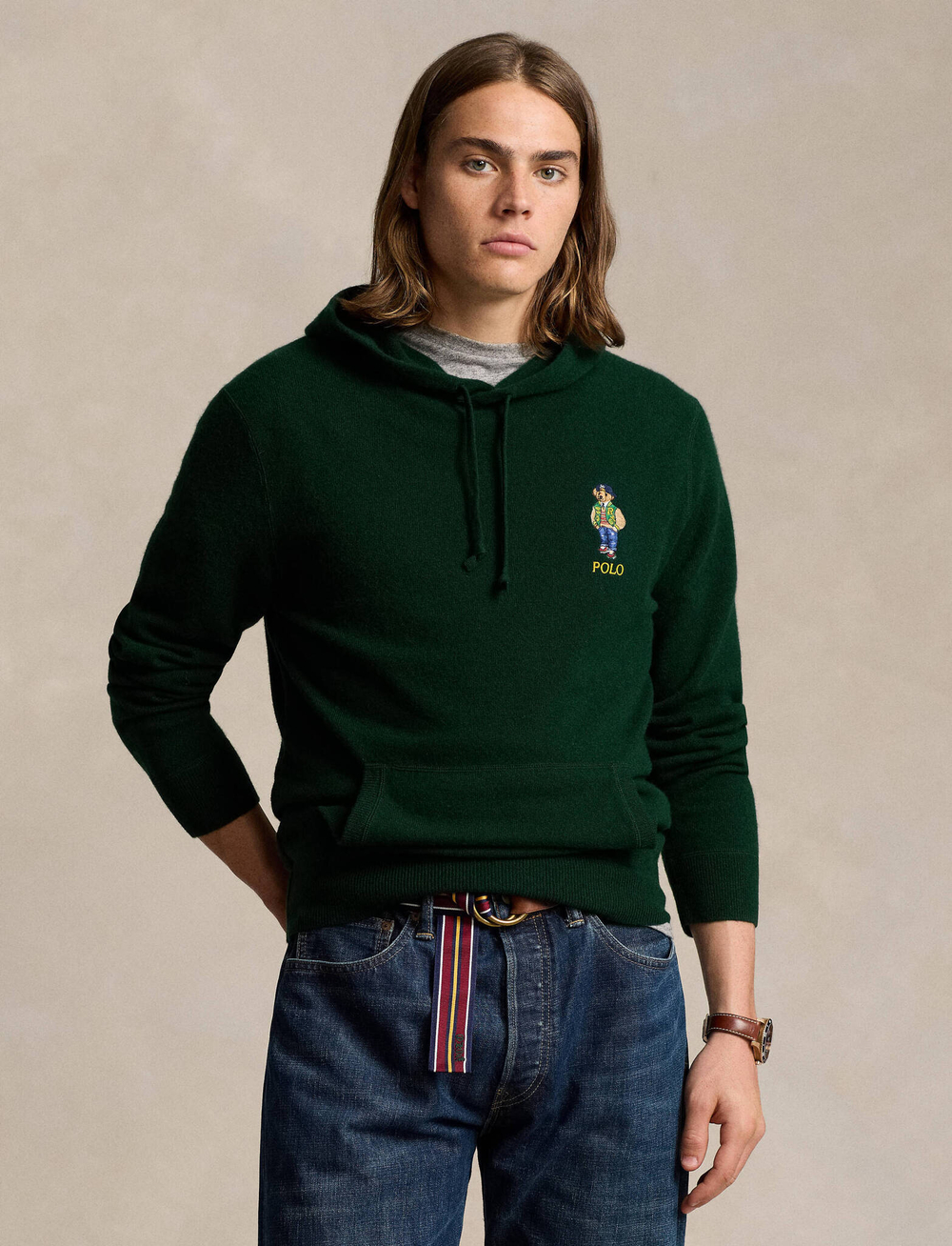 Хлопковая Худи POLO RALPH LAUREN - темно-зеленый(710946003)