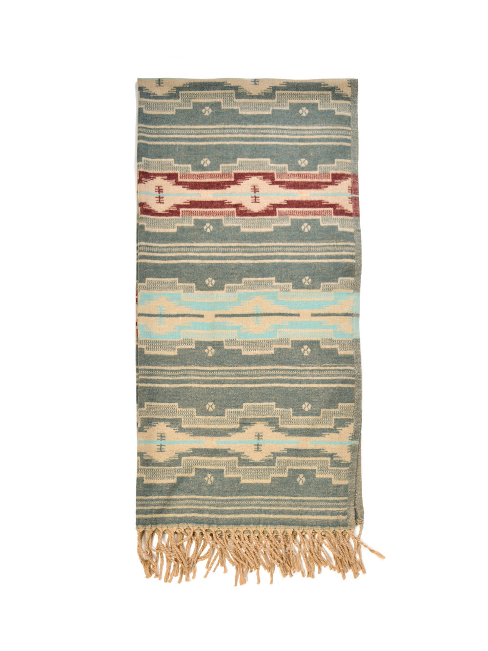 Шерстяной палантин с этно орнаментом