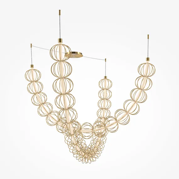 Подвесной светильник Золотая клетка / Golden Cage 3000К 107Вт Maytoni mod216pl-l55g3k