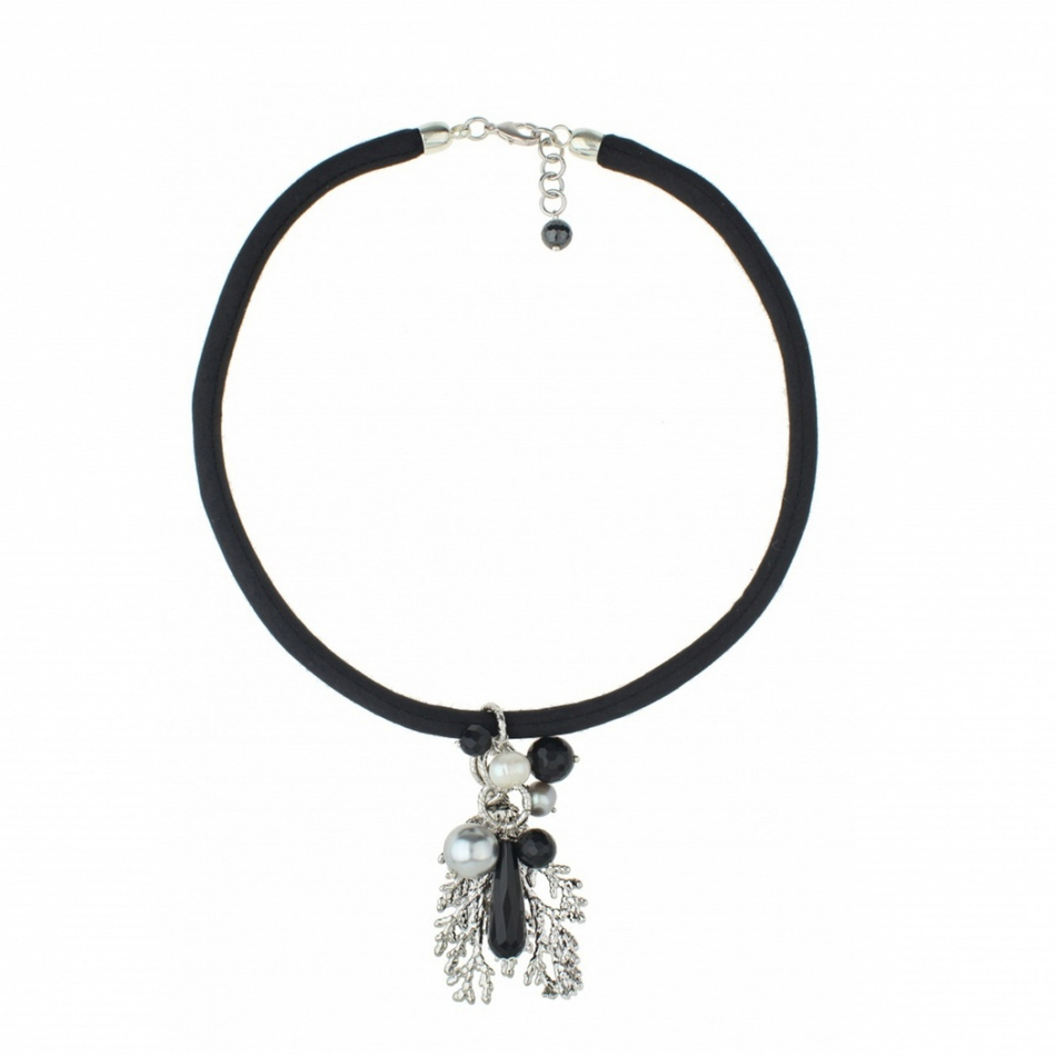 Колье лист Ester Bijoux Кипарис CL850-S BW