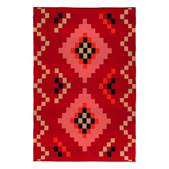 Плед из хлопка по мотивам башкирских орнаментов из коллекции cultural heritage, 130х180 см