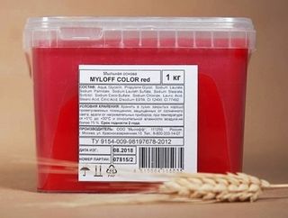 Цветная мыльная основа MYLOFF COLOR RED (Мылофф красная), 1 кг