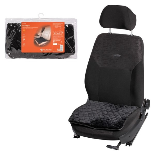 Накидка (подушка) из искусственного меха на сиденье, черная с коротким мехом, 1 шт (AIRLINE)