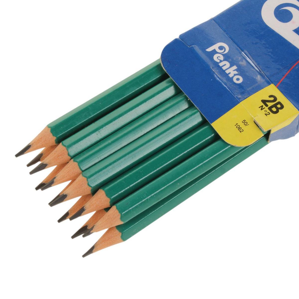 Карандаш ч/г "Зеленый" шестигранный без ластика, без ШК (Комплект 12шт.)