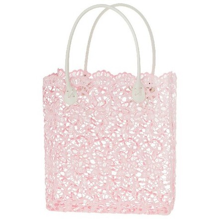 Корзина плетеная "Кружево" (ткань) 29x10xH27см (Розовый)