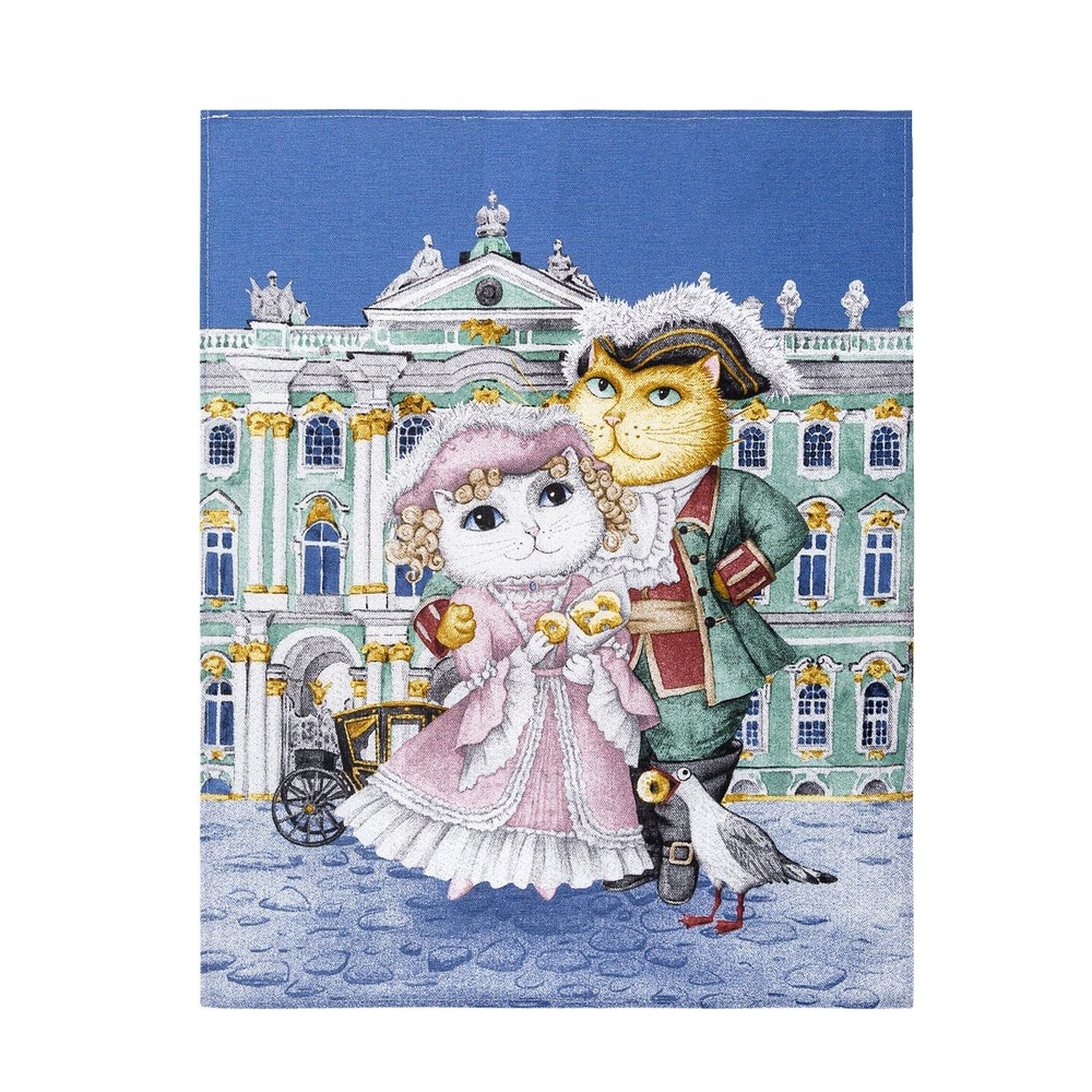 Кухонные полотенца набор, 3 шт в наборе, 45х60 см , рогожка