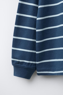 ZARA ЛОНГСЛИВ В ПОЛОСКУ ИЗ ПЛОТНОЙ ТКАНИ, ОТТЕНКИ СИНЕГО