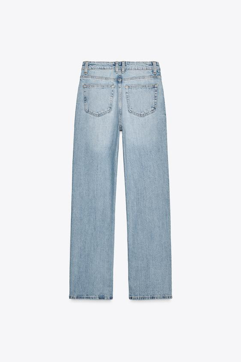 ZARA ДЖИНСЫ TRF ПРЯМОГО КРОЯ С ВЫСОКОЙ ПОСАДКОЙ, ГОЛУБОЙ