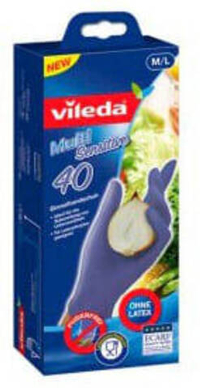 Перчатки Vileda Multi Sensitive нитриловые (S\M, 40 шт)