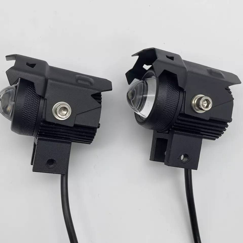 Светодиодные линзованные фары для мотоцикла, 9-80В, 12Вт, дальний и ближний свет