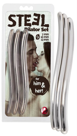 Набор из 3 серебристых диляторов для уретры 3 Dilators in a Set