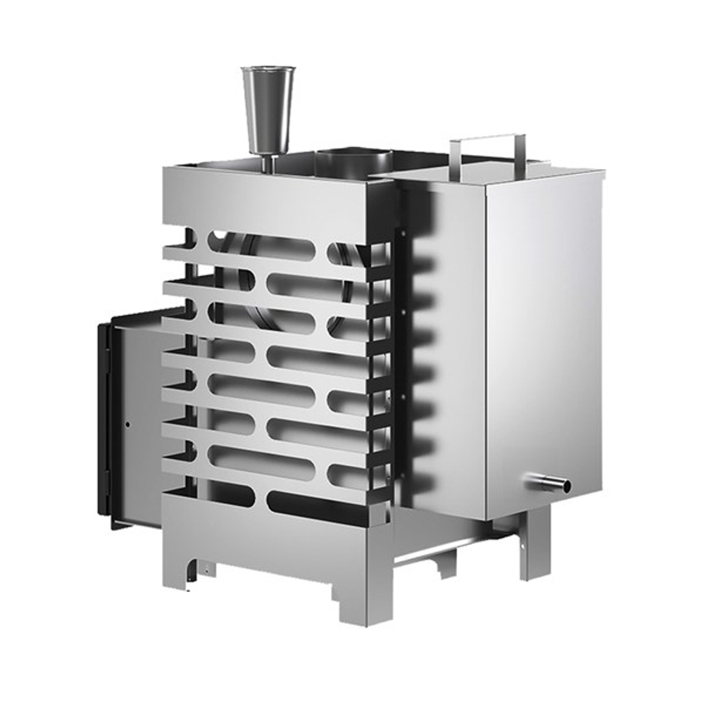 Печь для бани ASTON 12 INOX стекло с баком на трубе 50л Ø115 (AISI 439)