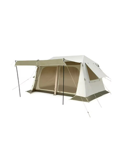 Палатка Naturehike Village 8.5 AIR 4-местная, надувной каркас, бело-коричневая
