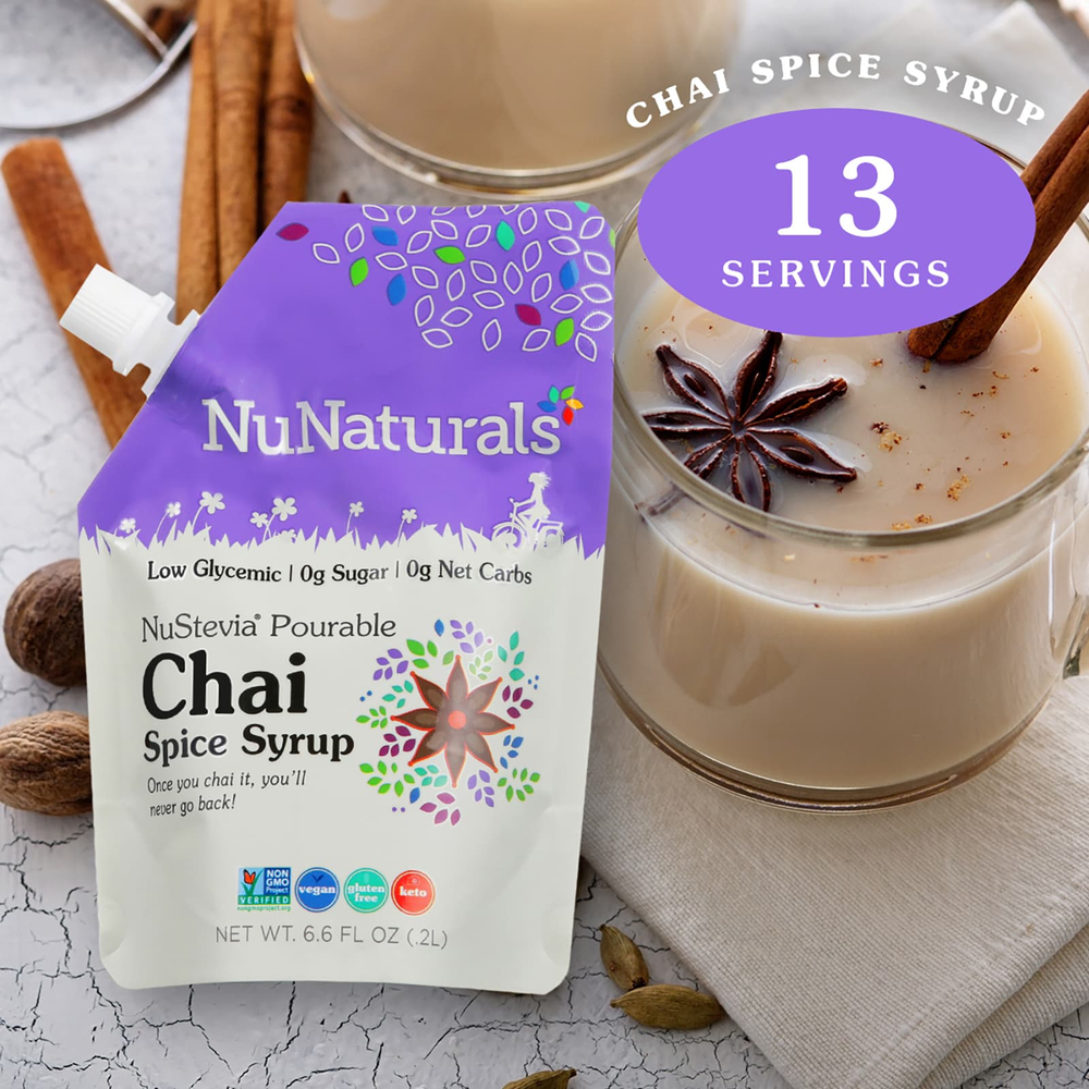 NuNaturals, NuStevia®, сироп из специй чая, 0,2 л (6,6 жидк. унции)