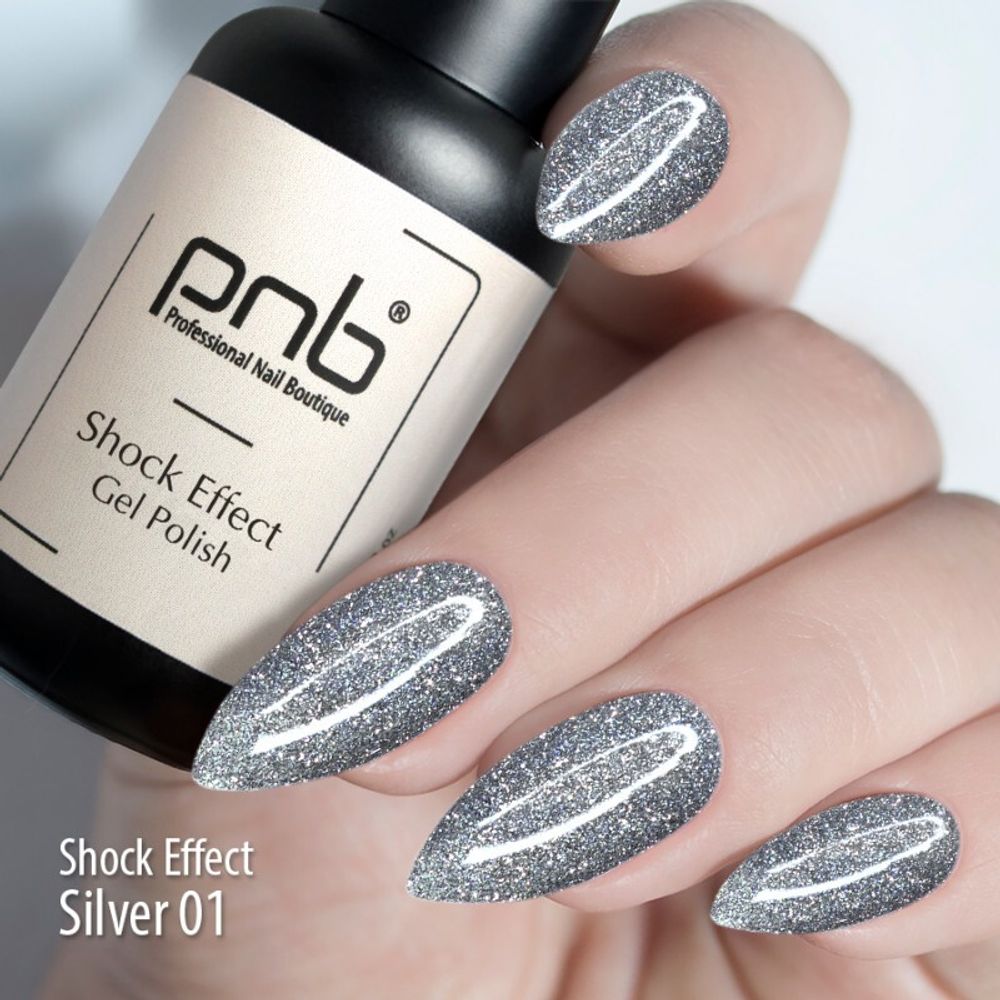 Гель-лак PNB светоотражающий 8мл (01 Silver)